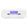 Modern High Glossy Rectangle Coffee Table, Accent Furniture With 16 Color LED Lights For Living Room - White - Image 13