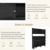 Multifunctional Tipping Bucket Shoe Cabinet With Storage Shelf & 6 Flip Drawers, Large Hall Tree With Tempered Glass Doors, Foyer Cabinet With 4 Hooks For Hallway - Black - Image 10