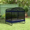 Outdoor Square Trampoline For Kids And Adults With Protective Net And Swing 4 X 6Ft - Black / Blue - Image 6