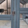 Spacious Wooden Cat Catio Outdoor Kitty House With Bridges And Roof Cover - Gray - Image 11