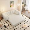 Human Dog Bed, Lazy Sofa Couch, Multifunctional Foldable Sofa Bed, 3 In 1 Teddy Fabric Sleeper Sofa Bed For Living Room Guest Bed, Playroom - Beige - Image 4