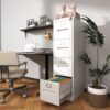 Premium 4 Drawer File Cabinet With Lock Metal Vertical Design For Office And Home, A4 Legal / Letter Size, Steel Construction - Gunmetal Black - Image 5