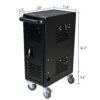 16 Bay Mobile School Charging Cart Station For Chromebook, Tablet And Laptop Computer With Power Strip Included - Black - Image 3