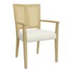 Mid Century Modern Arm Dining Chair (Set of 2) With Rattan Backrest - Beige / Natural Ash - Image 5