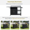 Outdoor Kitchen Island With Storage, Cooking Station, Grill Cart, Foldable Tabletop, And Bottle Opener - Dark Brown - Image 5