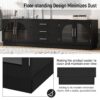 Modern Minimalist TV Stand For TVs Up To 75", Entertainment Center Media Console Cabinet With Adjustable Shelves - Black - Image 7