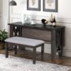 6 Piece Family Dining Room Set With Solid Wood Space Saving Foldable Table And 4 Chairs With Bench - Espresso - Image 7