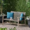 Hampton - Outdoor Wood And Wicker Loveseat - Gray - Image 8