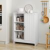 Classic Freestanding Bathroom And Kitchen Storage Cabinet With Adjustable Shelves - White - Image 6