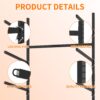Freestanding Kayak Storage Rack, Holds 3 Kayaks With Adjustable Stand And Lockable Wheels, Metal - Brushed Nickel - Image 9