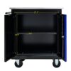 Movable Lockable Double Door Partition With Lock Multi Functional Hardware Storage Tool Car Auto Repair Locker - Black / Blue - Image 7