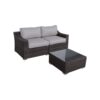3 Piece Patio Rattan Conversation Set With Cushions - Brown Mix - Image 6