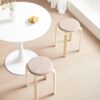 Stackable Stools (Set of 4), Round Backless Chairs For Dining Room, Kitchen, Classroom - Coffee - Image 6
