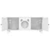 Furniture Style Cat Cabinet Cat Litter Box With Sisal Scratching Door - Cream White - Image 6