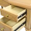 Dauphin - Gold Accent 5 Drawer Executive Desk - Natural Brown - Image 12