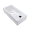 Modern Ceramic Rectangle Wall Mount Bathroom Sink With Single Faucet Hole - White - Image 8