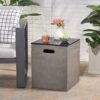 Modern Design Mgo Tank Holder Side Table With Ceramic Top - Black / Gray - Image 2