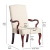 Delaney - Gooseneck Arm Chair Diamond Jacquard Fabric - Beige - Image 3