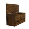 Rustic Wooden Storage Chest With Wheels And Safety Hinge, 300 Lb Capacity - Rustic Brown - Image 7
