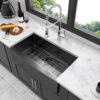 Farmhouse Sink 33" Stainless Steel Apron Front Kitchen Sink - Gunmetal Black - Image 2