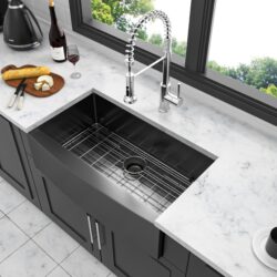 Farmhouse Sink 33" Stainless Steel Apron Front Kitchen Sink - Gunmetal Black