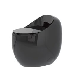 Egg Shape Toilet 1 Piece 1.28 Gpf Single Flush Ceramic - Black