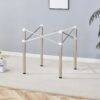 Simple Silver Stainless Steel Folding Table Frame Multifunctional Space Saving Design.Separate Folding Table Legs That Can Be Paired With Various Sizes And Styles Of Tabletops - Silver - Image 15
