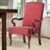Delaney - Gooseneck Arm Chair With Diamond Jacquard Fabric - Red - Image 2