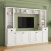 Minimalist - Entertainment Wall Unit Set With Bridge For TVs Up To 75", Ample Storage Space TV Stand With Adjustable Shelves - White - Image 2
