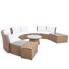 10 Piece Outdoor Sectional Half Round Patio Rattan Sofa Set, Wicker Conversation Furniture Set For Free Combination - White - Image 15