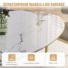 Modern Luxury Marble Dining Table Set Oval Kitchen Table With Stainless Steel Base - Gold / White Print - Image 7