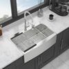 Farmhouse Style Topmount Apron Front Kitchen Sink With Easy Maintenance In Stainless Steel - Black - Image 5