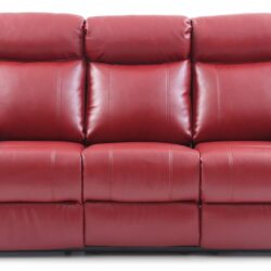 Stylish Contemporary Reclining Sofa - Red