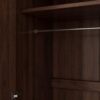 2 Door Wooden Wardrobe Armoire With 3 Storage Shelves - Brown - Image 11