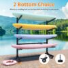 Freestanding Kayak Storage Rack With Lockable Wheels For Kayak, Canoe, Sup & Surfboard, Heavy Duty Adjustable Stand - Brushed Nickel - Image 7