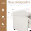 Convertible Pull Out Sofa Bed, 3 In 1 Convertible Sleeper Chair Adjustable Backrest With Thicked Cushions, Multi Functional Linen Armchair For Living Room, Bedroom, Apartment, Office - White - Image 8