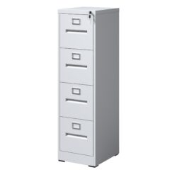 Premium 4 Drawer File Cabinet With Lock Metal Vertical Design For Office And Home, A4 Legal / Letter Size, Steel Construction - Gunmetal Black