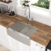 Farmhouse Workstation Kitchen Sink With Apron Front, Stainless Steel 16 Gauge - Brushed Nickel - Image 4