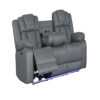 Raize - 3 Piece Power Living Room Set With Storage Console And Cup Holders - Gray - Image 9