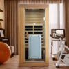 1 Person Far Infrared Standard Indoor Sauna Room - Red Cedar - Image 3