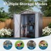 5 X 3 Ft Compact Metal Outdoor Storage Shed With Pitched Roof, Lockable Door - Gray - Image 5