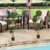 Artificial Boxwood Topiary Tree Triple Ball Shaped Faux Plant 150 Cm - Green - Image 10