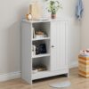 Classic Freestanding Bathroom And Kitchen Storage Cabinet With Adjustable Shelves - White - Image 11