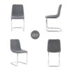 Modern Simple Light Luxury Dining Chair With Metal Legs For Home And Bedroom, (Set of 2) - Dark Gray - Image 8