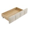 Modern King Size Upholstered Bed With Storage Drawer Solid Frame - Beige - Image 18