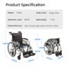 Innovative 6 Wheel Transport Wheelchair Lightweight Foldable Design With Dual Brakes Breathable Seat Anti Backflip Safety Perfect - Black / Silver - Image 9