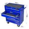 5 Drawers Multifunctional Tool Cart With Wheels - Blue - Image 3