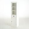 Retro Style 75'' Tall Display Shelf With Cabinet For Hallways Living Room Kitchen - White - Image 12