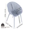 2 Piece Durable Single Chair With Mesh Hollow Out Design - Light Gray - Image 2