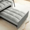 3 In 1 Convertible Sleeper Chair Sofa Bed, Adjustable Pull Out With Multi Pockets Velvet - Gray - Image 6